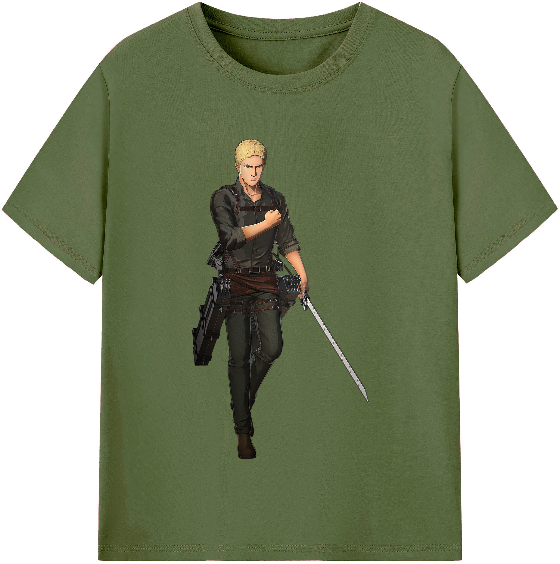 （画像用） 進撃の巨人 ライナー・ブラウン Attack on Titan Reiner Braun 綿100％半袖Tシャツ（フロントプリント）